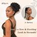 Matthia Large Curly Messy Bun | Drawstring Ponytail for Black Women | Synthetic Salt and Pepper Hair Bun Extension | Curly Updo Hair Piece | Daily Use | T1B/Gray - Buy Online on GoSupps.com