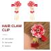 Kimono Hair Clip - Japanese Hairpin Ornament & Tie Band Clip for Women - Elegant Red Accessory - Buy Online on GoSupps.com