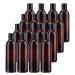 Bekith 16 Pack 8 ounce Amber Empty Plastic Bottles with Disc Top Flip Cap BPA-Free Refillable Containers For Shampoo, Lotions, Liquid Body Soap, Creams