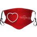 Windproof Activated Carbon mask Valentines Day Baby Cat Holding Heart Shaped Baloons Romantic Love Themed Illustration Vermilion Black Facial decorations for adults - Buy Online on GoSupps.com