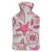 Starfish Compass Hot Water Bottle With Cover Plush Bed Bottle Hand Warmer For Adults And Children 26.5X15.3cm