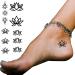 Tatodays 2x Sheets Black lotus line flora simple flower temporary tattoos mehndi yoga women small adult temp tatoo on transfer paper waterproof sticker Lotus Flowers