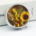 Round Pill Box Wine with Yellow Sunflower Print - 3 Compartment Metal Pill Organizer | Portable Decorative Pocket Pill Case - Style-26 - Buy Online on GoSupps.com