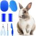 Hzran 6 Pieces Rabbit Grooming Kit, Pet Hair Remover, Rabbit Grooming Brush, Shampoo Bath Brush, Small Animal Nail Clippers and Trimmers, Pet Comb Grooming Set for Rabbit, Hamster, Bunny, Guinea Pig