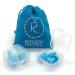 Reusable Silicone Ear Plugs - 2 Pairs - NRR 32  Waterproof  Hypoallergenic - Ultra Comfortable Noise Reduction Earplugs for Swimming  Concerts and Airplanes - Gift Travel Pouch Blue