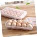 Hohopeti Box Plastic Serving Trays Egg Holder for Fridge Refriger Portable Egg Case Egg Tray Crisper Dumpling White 32x18cm - Buy Online on GoSupps.com