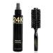 Sally Hershberger 24K Root Boost and Medium Round Brush - Volumizing Heat-Protecting Root Spray for Medium to Fine Hair - Flexible Root Lift for Extra Volume - Smoothing Barrel Brush - 2 pc