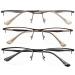 CessBlu 3 Pairs Half-rim Reading Glasses Design Reader Eyeglasses for Men Women Reading 3pcs-mix 4.0 x