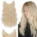 Silk-Co hair extension with rubber band adjustable Secrets hair part synthetic extensions with cord and clips long corrugated extensions for women bleaching blonde 50cm 50 cm light blonde