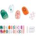 Semi Cured Gel Nail Strips 20pcs Glaze Semi Cured Gel Nail Stickers Salon Quality DIY Nail Stickers with Glossy Gel Finishing Easy Press on Nail Wraps Work with Any Nail Lamp Joyful Palette Orange
