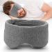 Modal Cotton Travel Sleep Mask Eye Mask with Longer Adjustable Strap for Women Men and Kids Fully Coverage with Earplugs Hanger and Travel Pouch Grey