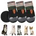 Slowton dog shoes Paw protection 4 pieces of waterproof dog shoes outdoor with non-slip sole reflective Velcro fastener Dog boots for small medium-sized dogs winter (black size 4) size 4: width 5.5 cm h.