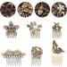 Niaciswe Hair Comb Clips Metal Hairpiece Pins Set of 6 with Rhinestone Teeth Vintage Hair Side Combs for Women - Buy Online on GoSupps.com