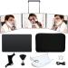 kenvc 360 Mirror  3 Mirror for Cutting Hair  360 Cosmetic Mirror  Mirror to See Back of Head  for Hair Dyeing  Knitting  Makeup  Shaving Gifts (Black with LED)