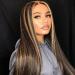 28 Inch Long Straight Highlights Wig for Black Women - Brown Mixed Blonde Synthetic Hair - Heat Resistant Fibre - Ideal for Daily & Party Use - Buy Online on GoSupps.com