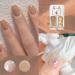 Glitter Butterfly Nail Polish Set Pearl White 2 in 1 Quick Dry Light Warm Brown Nail Polish set No Need Cure Nail Varnish Long Lasting Chip-resistant Cute DIY Nail Art at Home Gift for Women - Buy Online on GoSupps.com