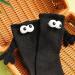 Safeydaddy Couple Holding Hands White Mid-tube Socks - 2 Pairs with Magnetic Doll Applique - Buy Online on GoSupps.com