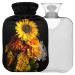 NAANLE hot hot water bottle with reference to autumn sunflower Transparent hot water bottle heat bottle for back pain relief handfoot warmer neck heat and cold therapy 1l