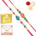 Ghasitaram Gifts Rakhi for Brother Rakhis Online - Set of 2 276 277 Fancy Rakhis with 200 GMS of Kaju katli and 200 GMS of Soan Papdi