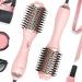 Warm air brush round brush hairstyle styling brush Fehnbrush hot air brush: one -step hair dryer and volumiser - plus 2.0 ions smoothing brush volume brush hot air comb and styler rose gold