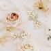 Gold Rhinestone Leaf Wedding Hair Clips - 4 Piece Bridal Hairpin Set | Elegant Hair Accessories for Women and Girls - Buy Online on GoSupps.com