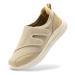 FitVille Diabetic Shoes for Men Extra Wide Width Orthopedic Slip-on Fall Prevention Walking Shoes Adjustable Closure with Arch Support Therapeutic for Swollen Feet - Easy Top (11.5 Wide Khaki)