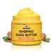 AKWAABA Whipped Shea Butter (Cantaloupe) 12 oz - Body & Hair Moisturizer - With Raw Shea Butter from Ghana - Rich Vitamins A and E - Natural Yellow