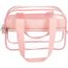 Premium Clear Makeup Cosmetic Toiletry Organizer Bag | Stadium Approved Clear Tote Bag | Mini Clear Purse for Gym, Work, Travel - Pink - Buy Online on GoSupps.com