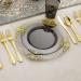 Nervure 175PCS Clear Black & Gold Plastic Plates Set for 25 Guests - Ideal for Parties & Halloween - Buy Online on GoSupps.com