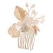 AUTSUPPL Gold Leaf Side Comb Vintage Hair Accessories Side Comb Headpiece Hair Accessories for Women Bridal Hair Accessory Wedding Bride Headpiece Leaf Hair Comb Hair Comb Clip