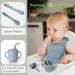 Buy 8-Piece BPA Free Silicone Baby Dish Set with Suction Cups - Toddler Plates Bowls & Bib - Safe & Slippery Harness - Blue - International Shipping Available - Buy Online on GoSupps.com