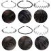 Shop Tafaftl 8-Piece Metal Hair Band Set - Unisex Non-Slip Wave Black Hair Ties for Sports & Yoga - Buy Online on GoSupps.com