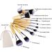 Voko 11-Piece Makeup Brush Set | Natural Bamboo & Soft Synthetic Brushes | Includes Concealers Lip & Eyeshadow Brushes | Travel Bag Included - Buy Online on GoSupps.com