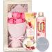 Bath Spa Gift Set for Women - Spa Gift Baskets for Women, 5 Piece Mothers Day Gifts for Women with Rose Scented Shower Gel, Body Scrub, Body Lotion, Hand Soap and More