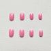 Short Pink Acrylic Press On Nails - Solid Color Full Cover False Nails for Women and Girls - Glossy Finish - 24Pcs - Buy Online on GoSupps.com