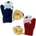 BEISIJIA Toddler Kids Warm Knitted Mittens Cute Cartoon Gloves Winter Full Fnger Mittens with String Hang Neck for 1-4 Years Kids Nevy Blue+red