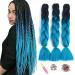 Showjarlly Kanecalon Kunsthaar Hair Kanecalon Hair Braids Extension Ombre Jumbo Braid Hair extension 24 " Kanecalon braids Box Hair Kunsthaar Hair For Including Black/Navy Blow# 61cm-24 inch (3 SPACE) Black/Maveste