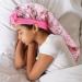 Kids Long Satin Sleep Cap with Elastic Tie - Pink Silky Braid Bonnet for Girls - Buy Online on GoSupps.com