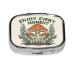 Enjoy Every Moment Magic Mushrooms Forest Square Pill Box 2 Compartment Medicine Pill Case Metal Iron Plating Medicine Portable Storage Box Mini Medicine Vitamin Organizer for Pocket Purse