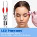 2-Piece LED Light Tweezers Set | Precision Hair Removal & Makeup Tool | Stainless Steel Eyebrow Tweezers for Women - Buy Online on GoSupps.com