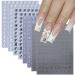 8 Sheets Retro English Letters Nail Stickers for Nail Art 3D Self-Adhesive Black White Gold Silver Design Nail Decals Pegatinas U as Personalized Letter Nail Art Stickers for Women DIY Manicure Tip English Letters Nail Decals-B2