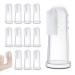 12Pcs Dog Finger Toothbrush Transparent Dog Toothbrush Set Cat Dog Silicone Finger Toothbrush Easy Pets Teeth Cleaning Toothbrush for Dogs Cats Dental Care
