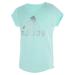 adidas Girls' Plus Size Short Sleeve Cotton Scoop Neck Tee T-Shirt Medium Plus Clear Mint