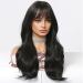 Shop Natural Long Black Wigs for Black Women - Curly Brunette Heat-Resistant with Bangs - Buy Online on GoSupps.com