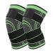 Knee support 2 pieces of sports kneeze with adjustable strap men women's knee sleep for knee pain meniscus tear arthritis tendonal inflammation running climbing weights (s green) green s