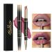 ChaneeHann 2-in-1 Lipstick & Liner Lip Liner and Lipstick Set Double Head Matte Lipstick & Lip Liner Matte Make Up Lip Liners Pencil Waterproof - Shaping Lip Liner Set For Girls (10 Rose Powder)