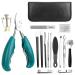bssmmai Professional Manicure Set 17-Piece Pedicure Set for Thick and Ingrown Hard Toenails Stainless Steel Manicure Nail Clippers Set Pedicure Foot Care Nail Clippers