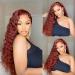 Reddish Brown 22 Inch HD Lace Front Water Wave Wigs for Black Women - Brazilian Virgin Human Hair, 180 Density, Pre Plucked with Baby Hair - Buy Online on GoSupps.com