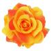 2 in 1 Artificial Large Rose Hairpin Hair Clips Brooch for Women Party (Orange)