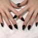 240Pcs Almond Press On Nails - Short Black Glossy Full Cover Fake Nails for Women & Girls | Artificial Acrylic Fingernails Design - Buy Online on GoSupps.com